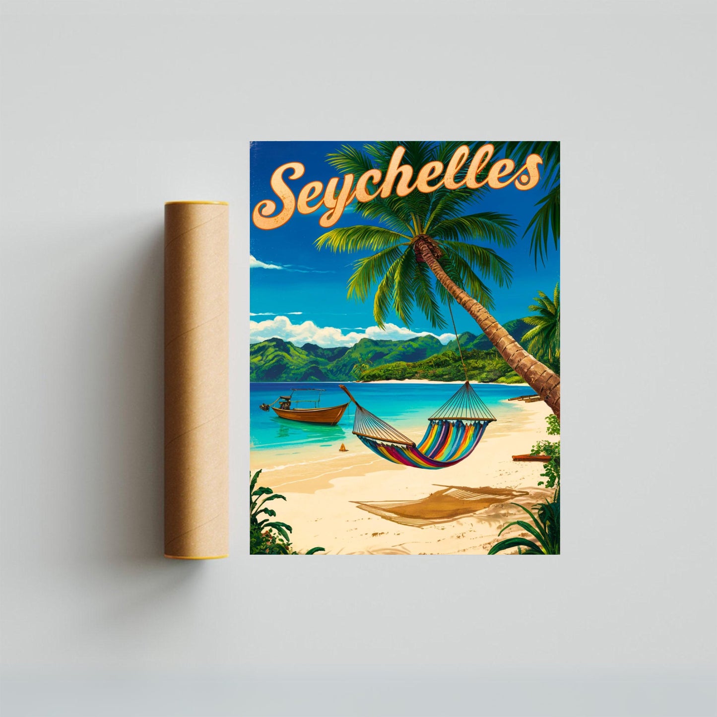 Seychelles Vintage Travel Poster