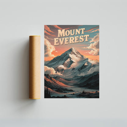 Mount Everest Vintage Travel Poster- Eternal Ascent