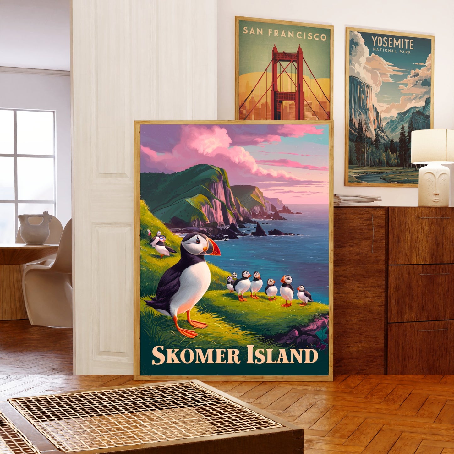 Skomer Island Vintage Travel Poster