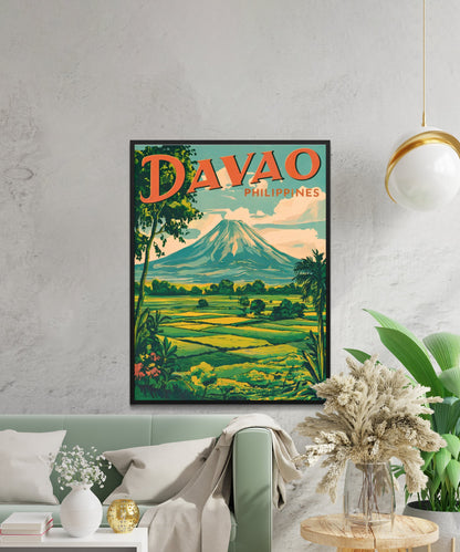 Davao Vintage Travel Poster - Gateway to Mindanao's Wonders