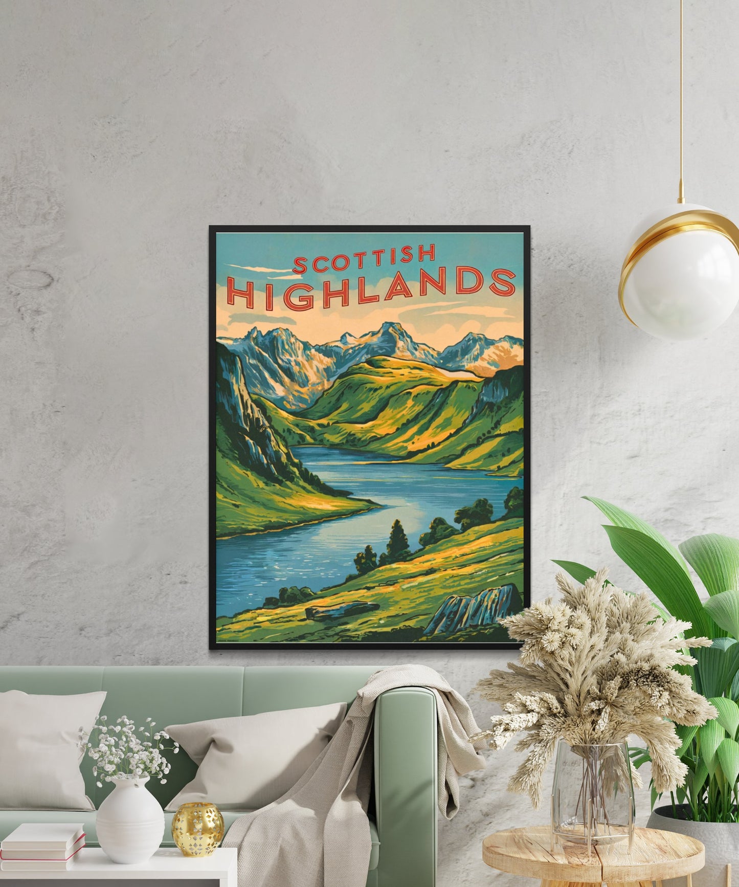 Scottish Highlands Vintage Travel Poster