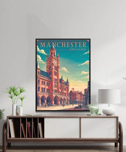 Manchester Vintage Travel Poster - Industrial Heritage