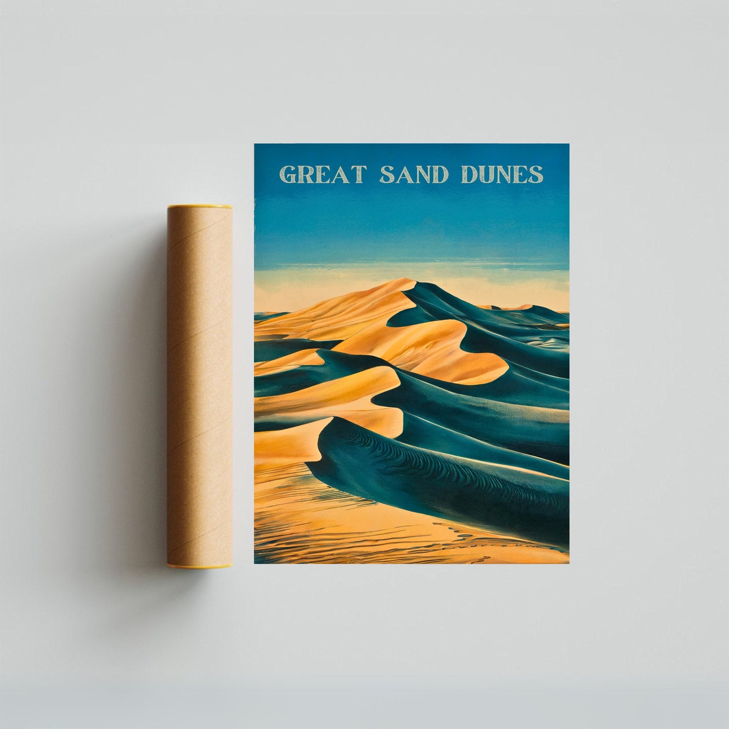 Great Sand Dunes Vintage Travel Poster - Sands and Peaks