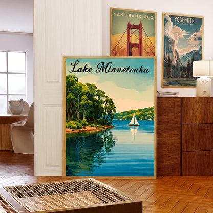 Lake Minnetonka Vintage Travel Poster