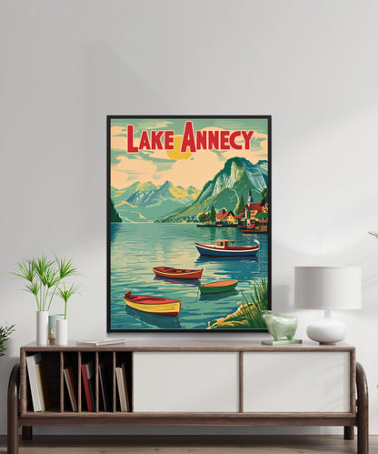 Lake Annecy Vintage Travel Poster