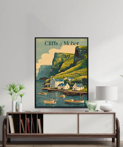 Cliffs of Moher Vintage Travel Poster - Edge of Ireland