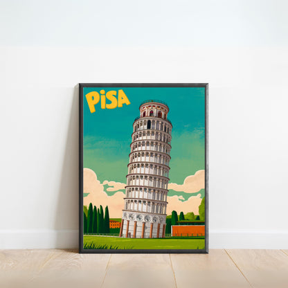 Pisa Vintage Travel Poster