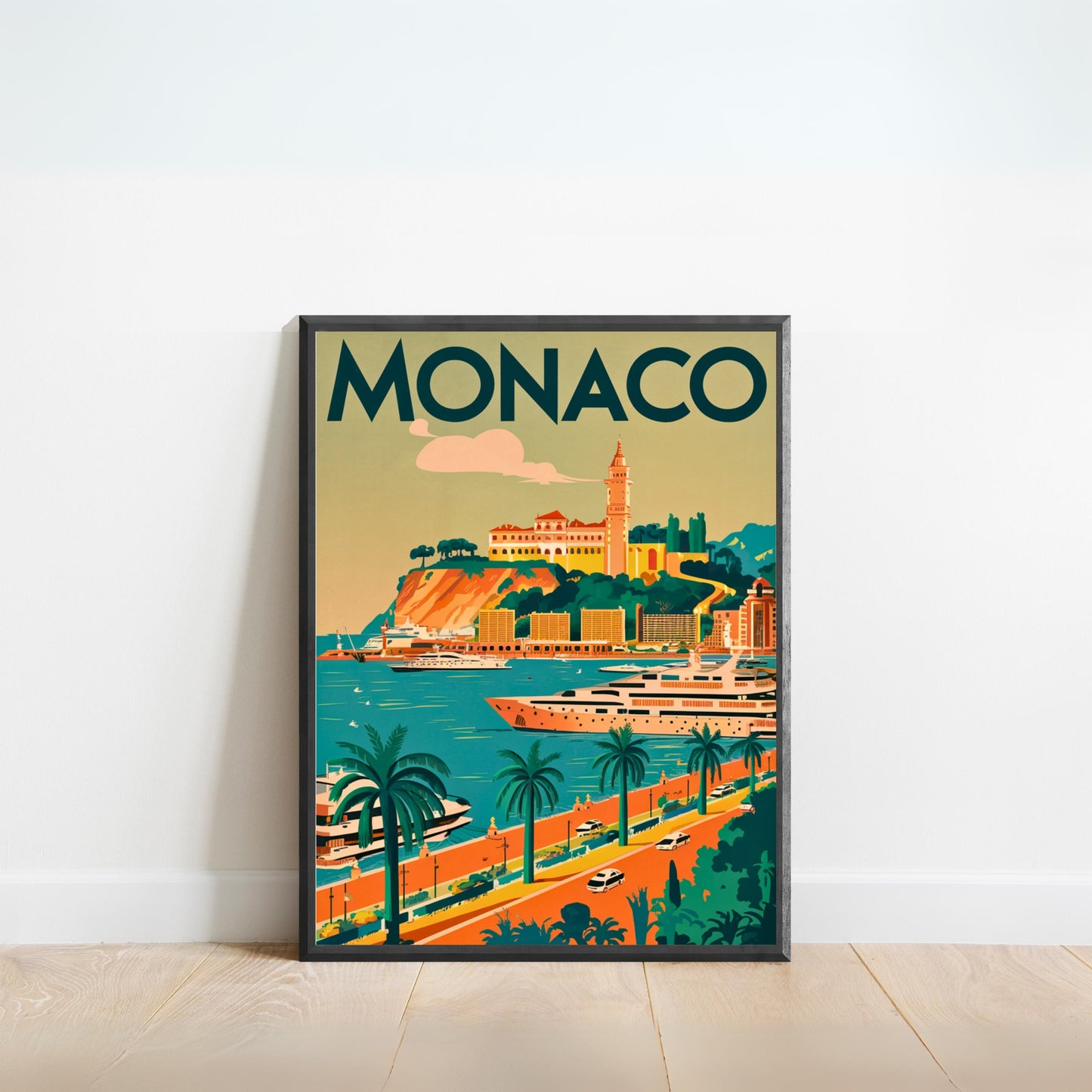 Monaco Vintage Travel Poster - Sea Side