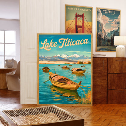 Lake Titicaca Vintage Travel Poster