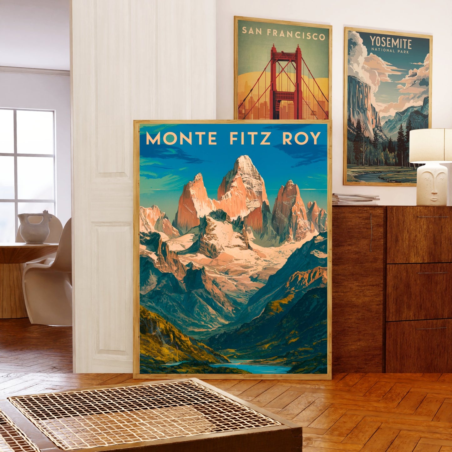 Monte Fitz Roy Vintage Travel Poster - Majestic Peaks