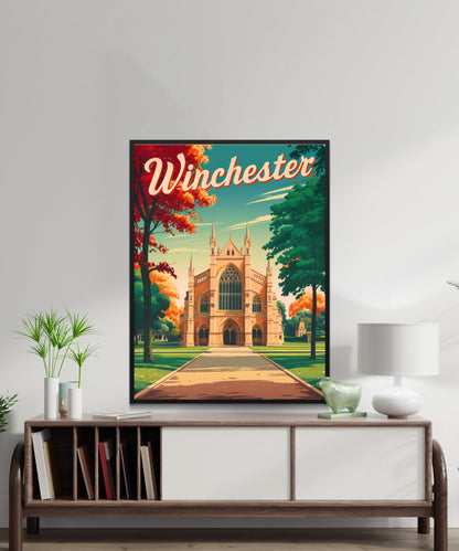 Winchester  Vintage Travel Poster - Riverside Walks