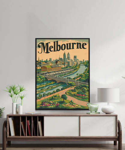 Melbourne Vintage Travel Poster