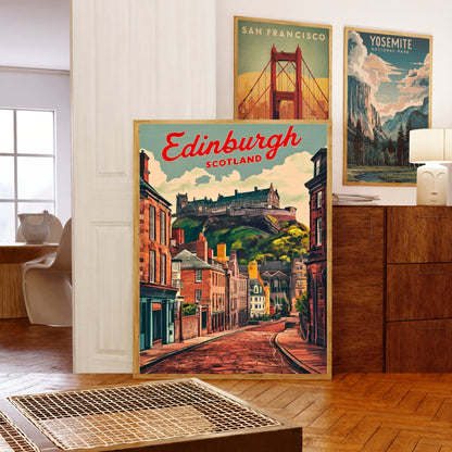 Edinburgh Vintage Travel Poster - Timeless Scottish Splendor