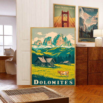 Dolomites Vintage Travel Poster