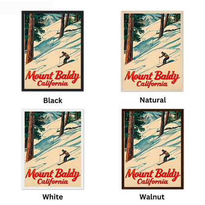 Mount Baldy Vintage Travel Poster - Scenic Peaks and Trails