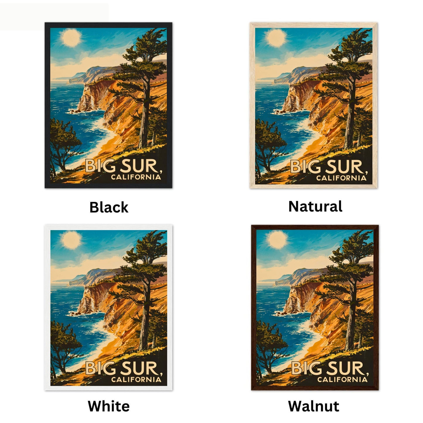 Big Sur Vintage Travel Poster - Timeless Coastal Majesty