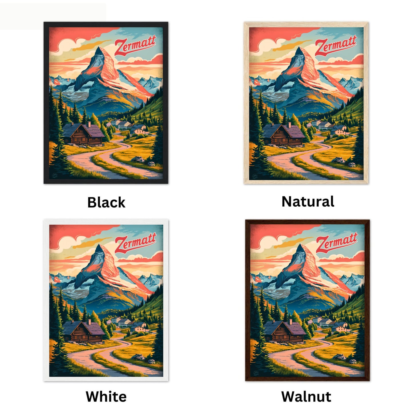 Zirmatt  Vintage Travel Poster - Majestic Peaks