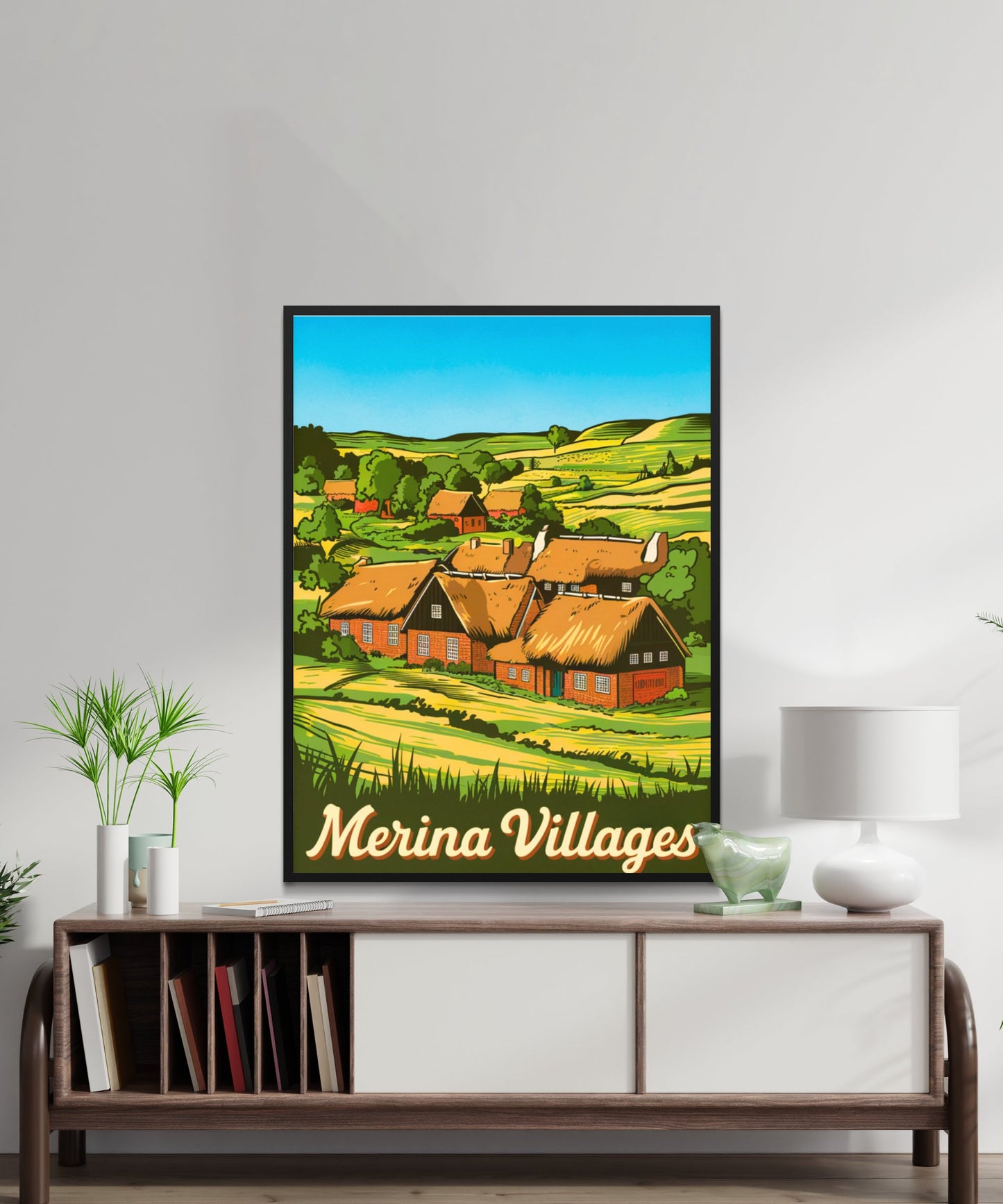 Merina Villages Vintage Travel Poster - Tropical Island