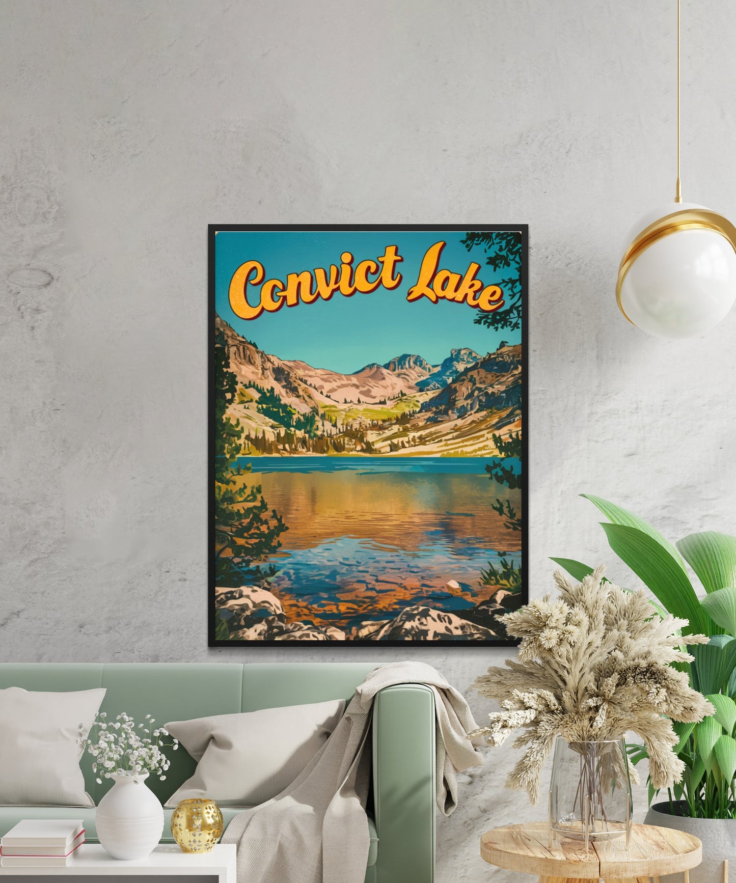 Convict Lake  Vintage Travel Poster - Scenic River