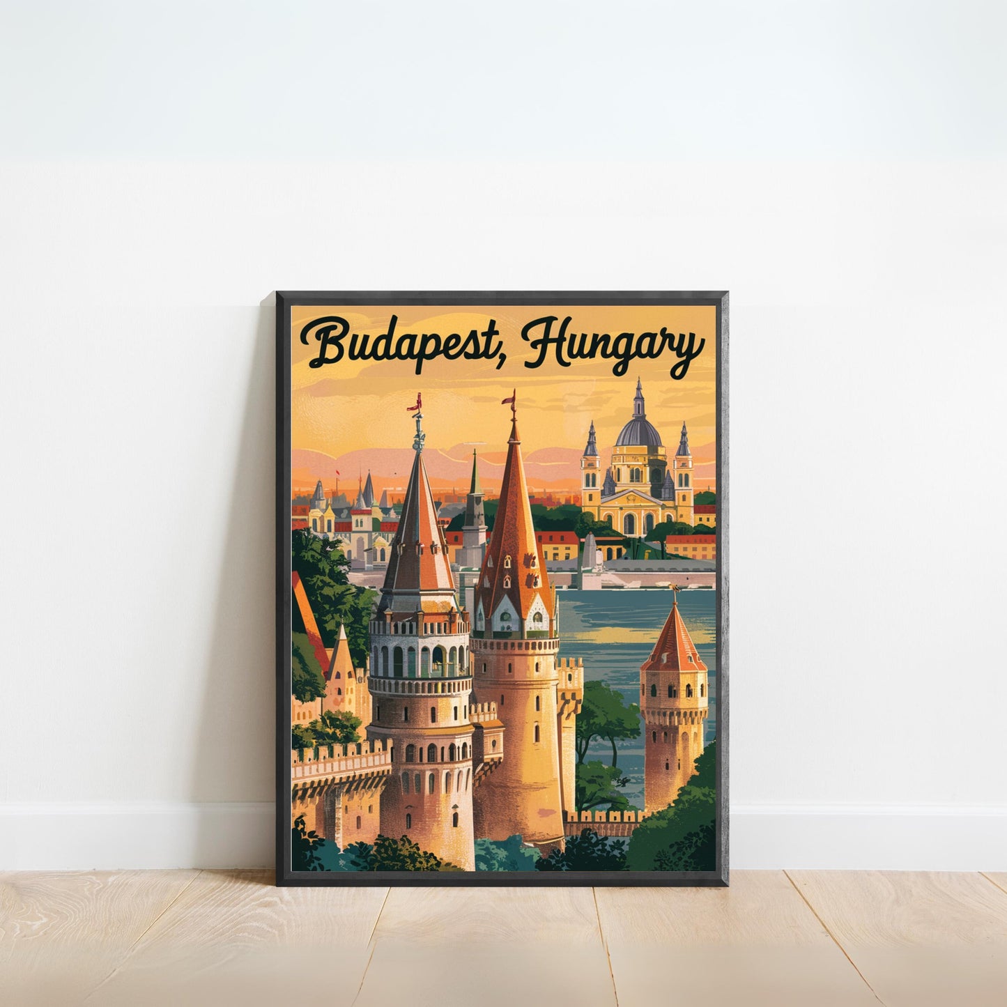 Budapest Vintage Travel Poster - Heart of Hungary