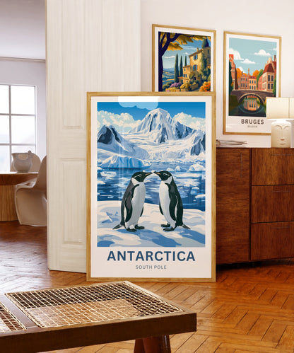 Antarctica Travel Poster - Frozen Continent