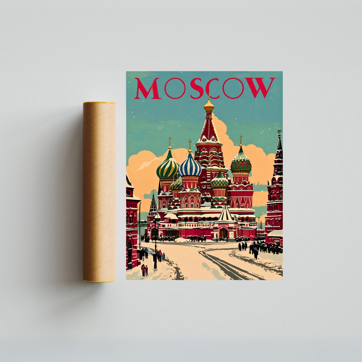 Moscow Vintage Travel Poster