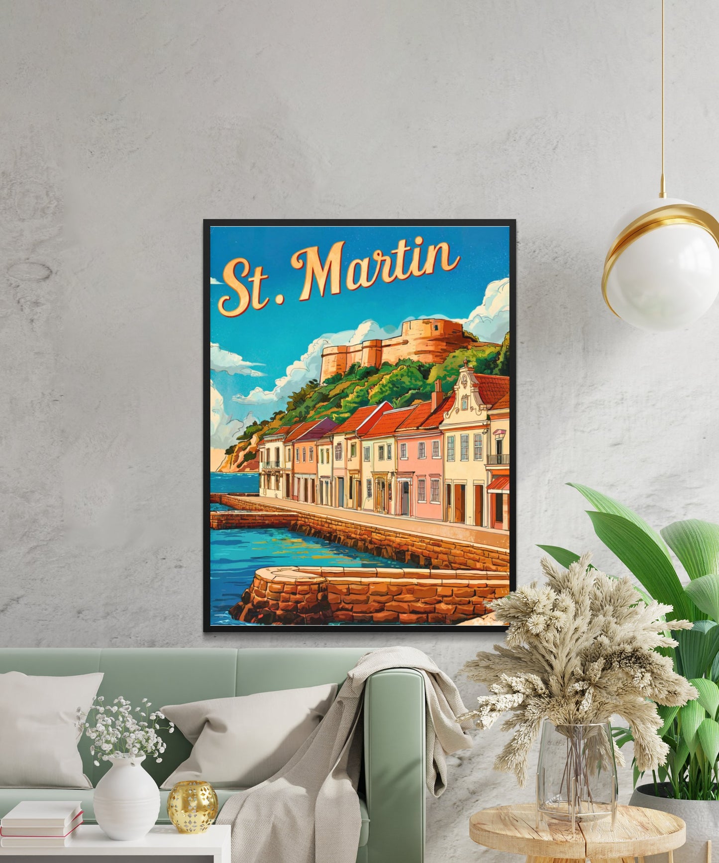 Saint Martin Vintage Travel Poster