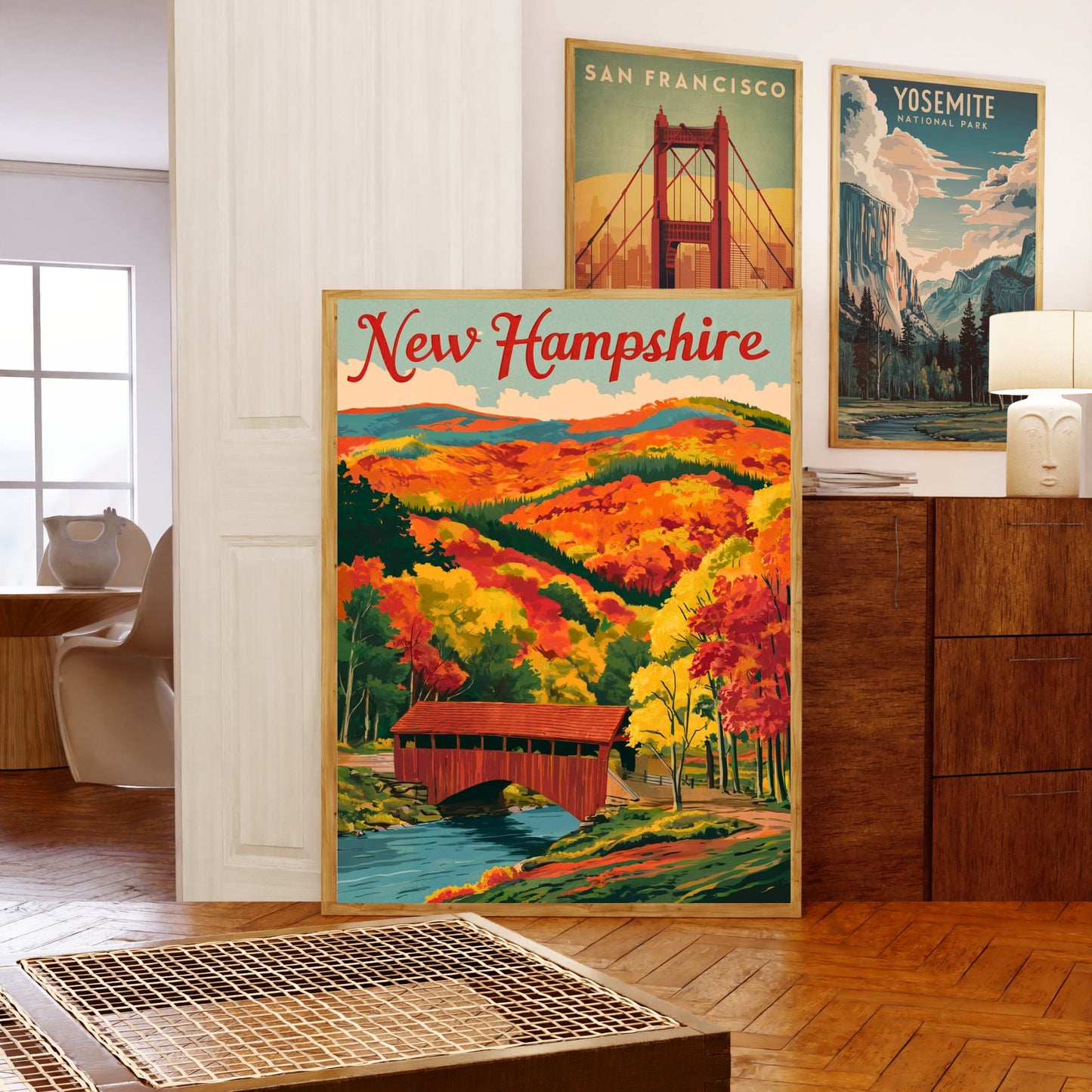 New Hampshire Vintage Travel Poster - Heart of the Granite State