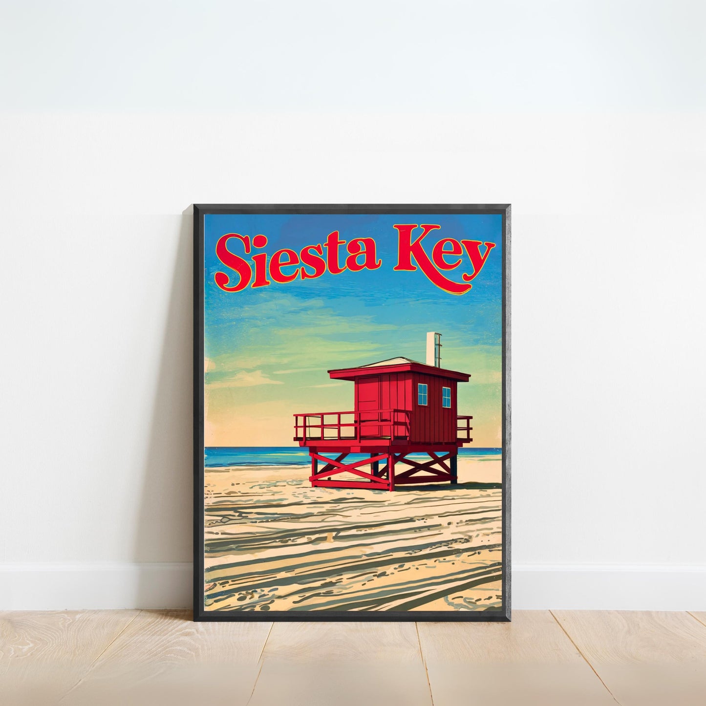 Siesta Key Vintage Travel Poster - Sunset Serenity