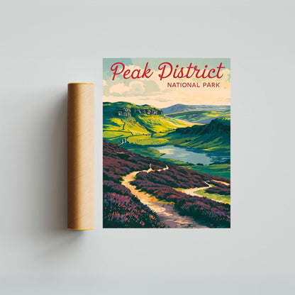 Peak District Vintage Travel Poster