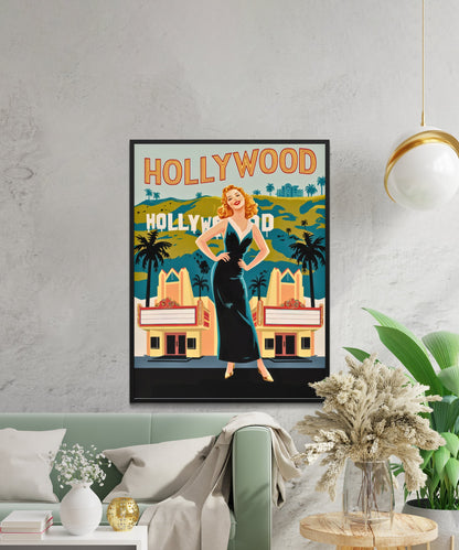 Hollywood Vintage Travel Poster