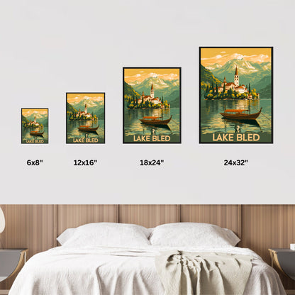 Lake Bled Vintage Travel Poster