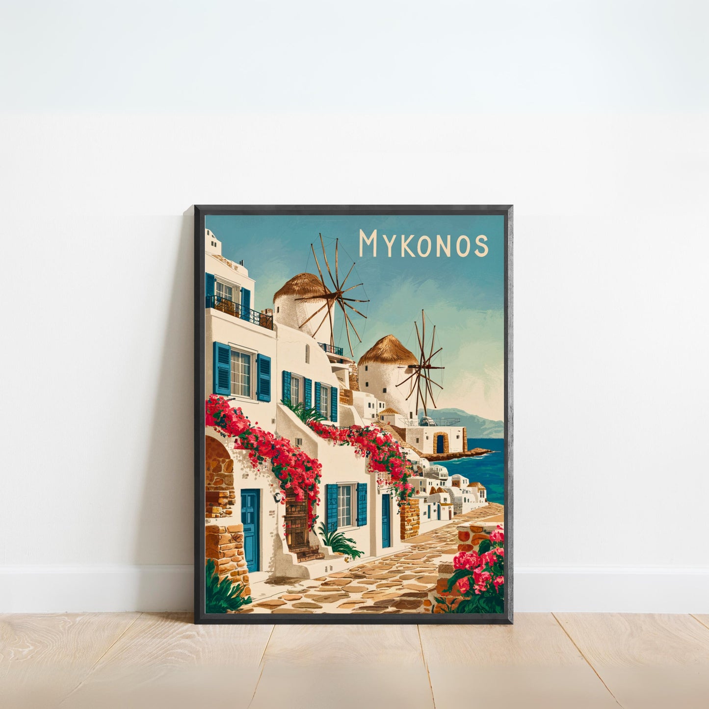 Mykonos Vintage Travel Poster