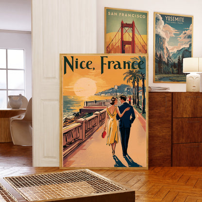 Nice Vintage Travel Poster - Timeless French Riviera Elegance