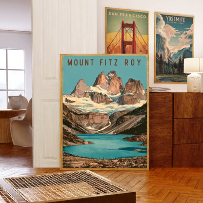 Mount Fitz Roy Vintage Travel Poster