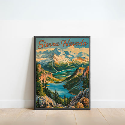 Sierra Nevada Vintage Travel Poster