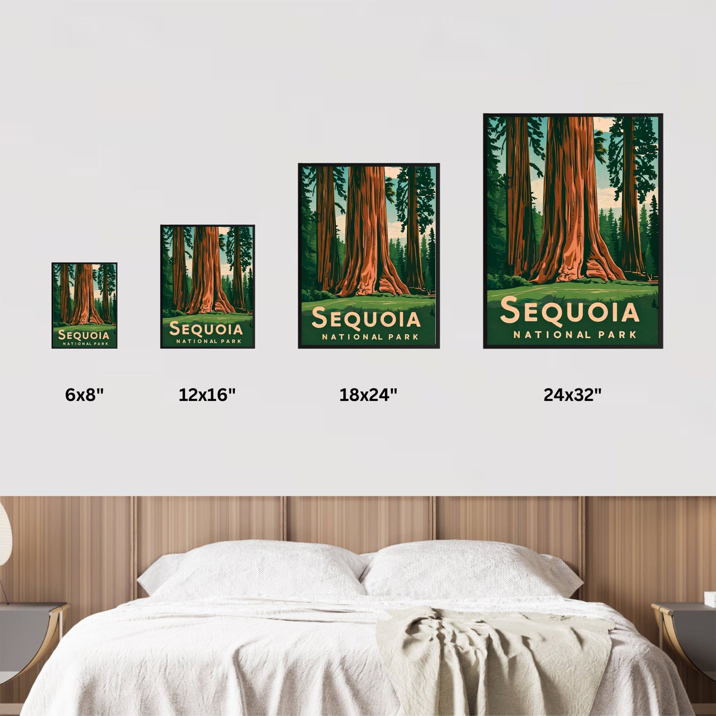 Sequoia National Park Vintage Travel Poster - Timeless Giants of the Forest