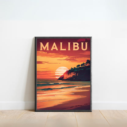 Malibu Vintage Travel Poster