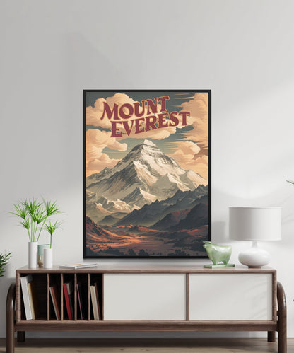 Mount Everest Vintage Travel Poster- Summit Serenity