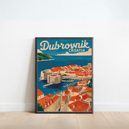Dubrovnik Vintage Travel Poster
