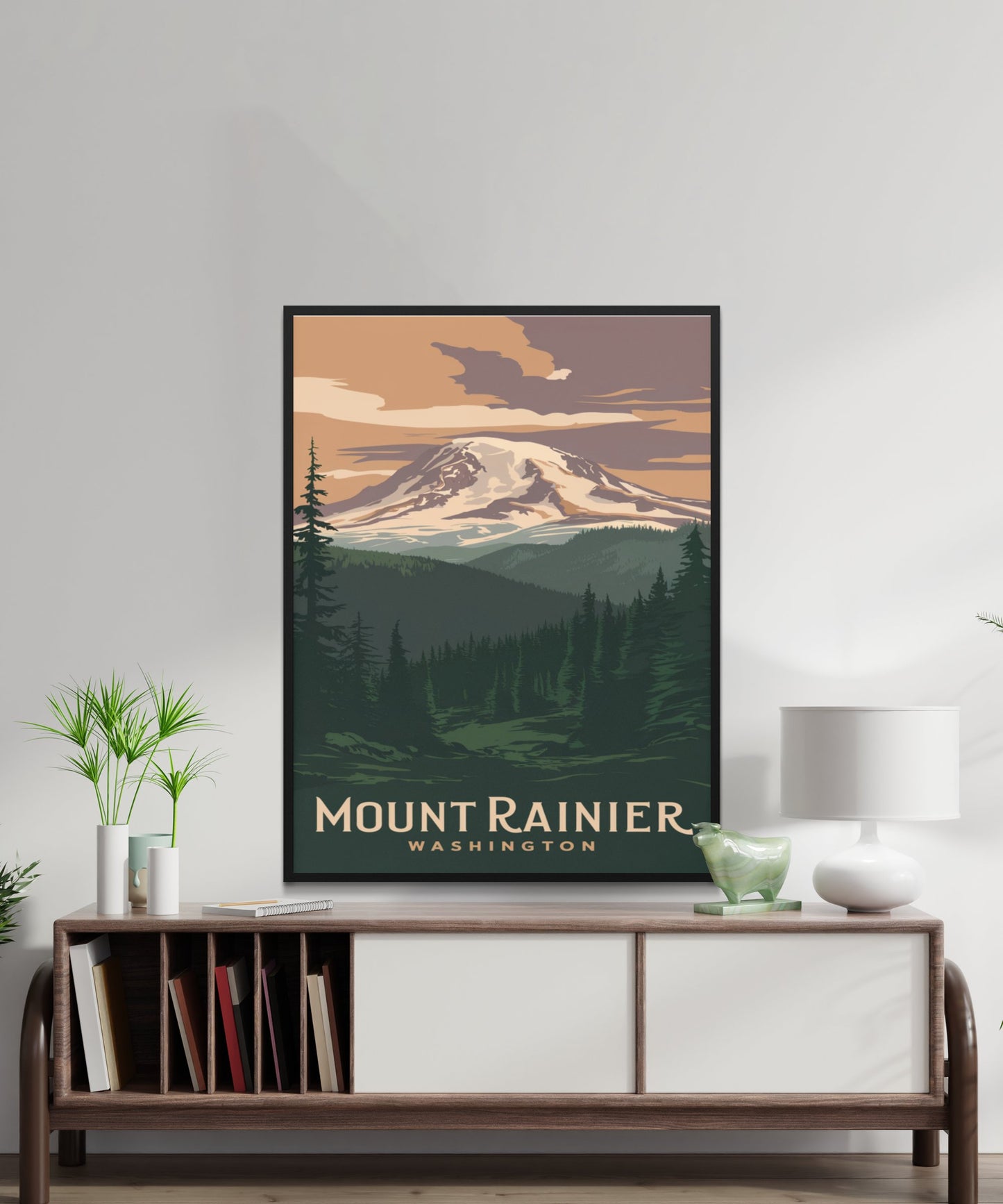 Mount Rainer Vintage Travel Poster - Alpine Majesty