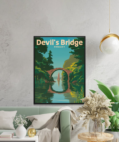 Devils Bridge Vintage Travel Poster