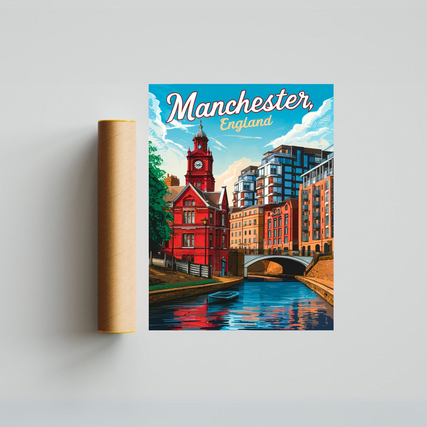 Manchester Vintage Travel Poster