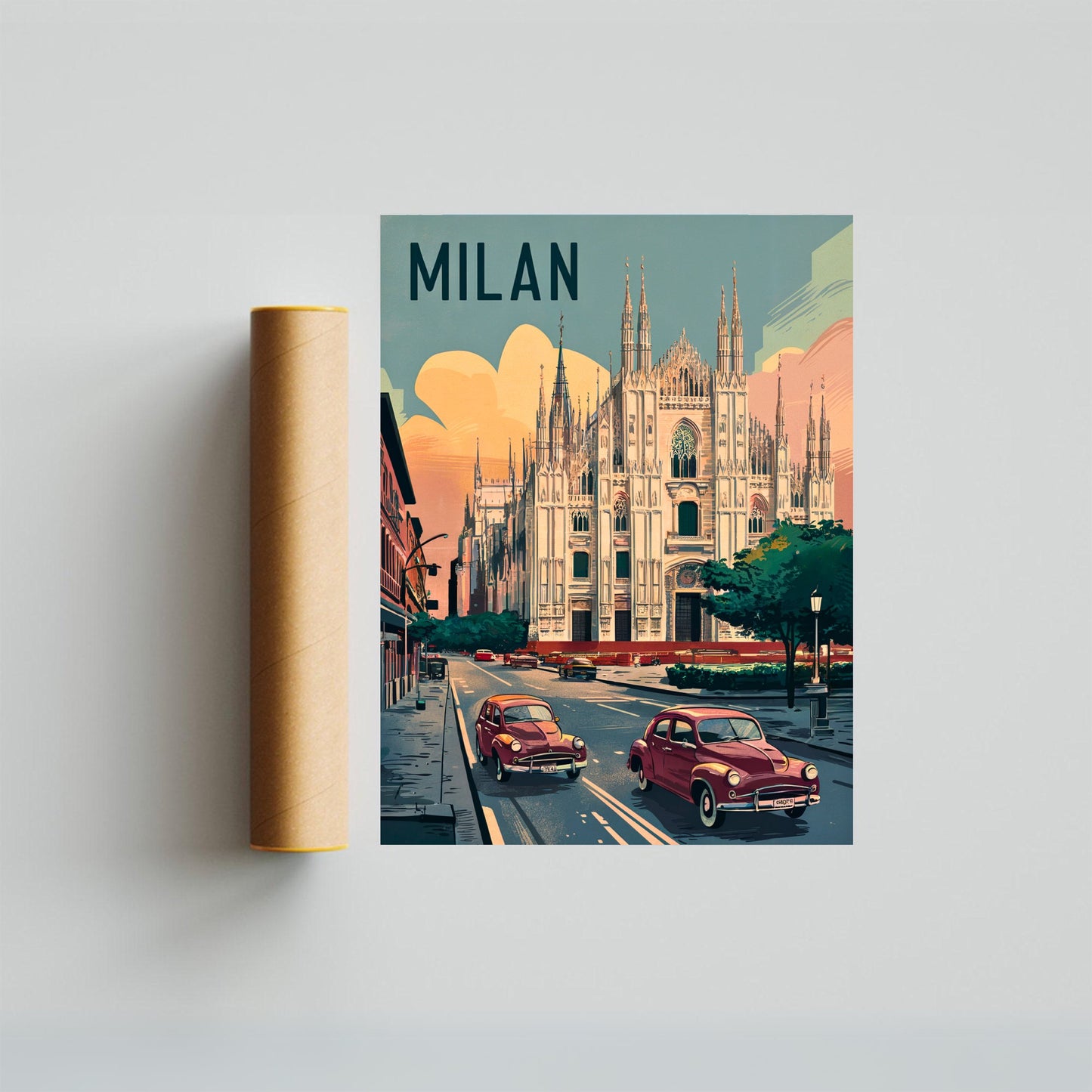 Milan Vintage Travel Poster