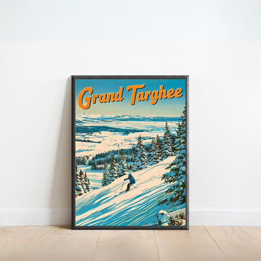 Grand Targhee Vintage Travel Poster - Mountain Ski Adventure