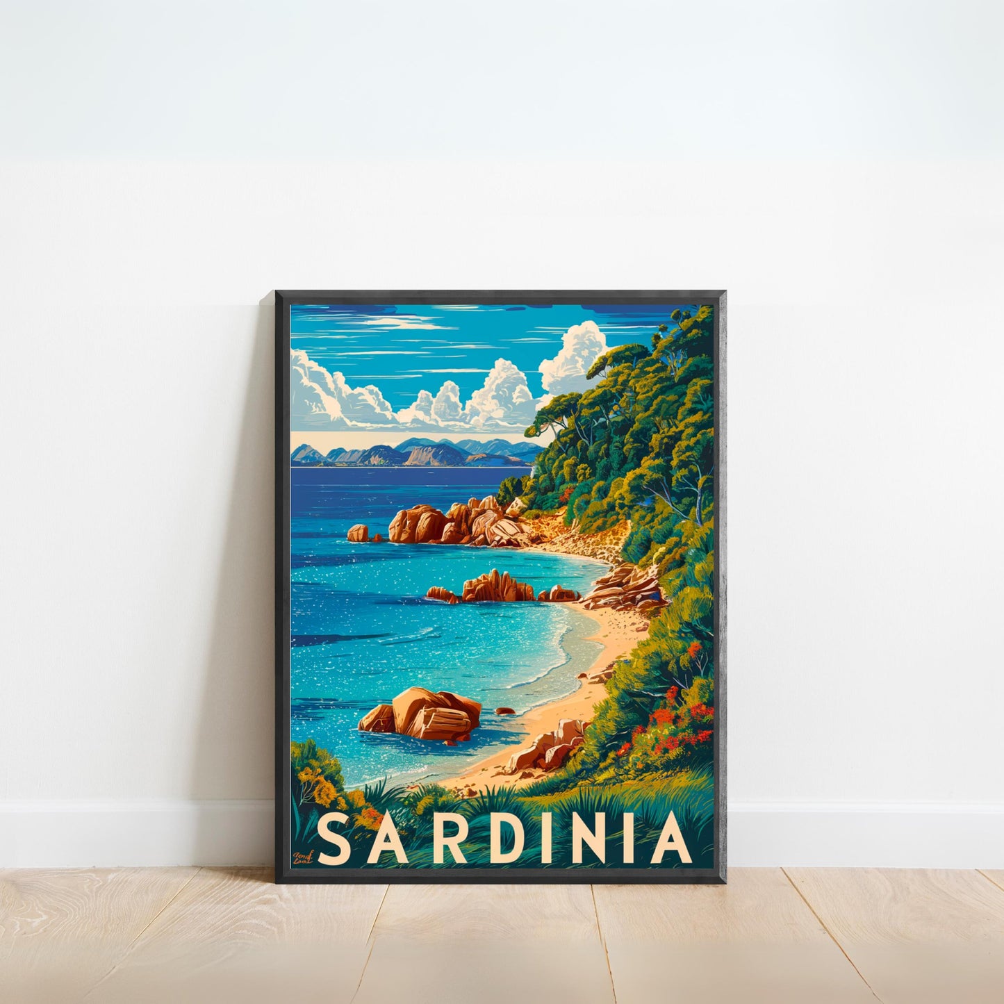 Sardinia Vintage Travel Poster - Timeless Charm