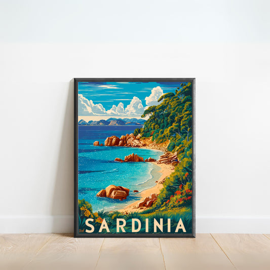 Sardinia Vintage Travel Poster - Timeless Charm