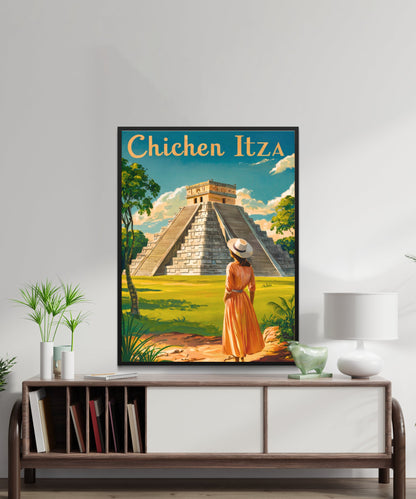 Chichen Itza Vintage Travel Poster - Historical Site