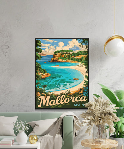 Mallorca Vintage Travel Poster - The Jewel of the Balearics