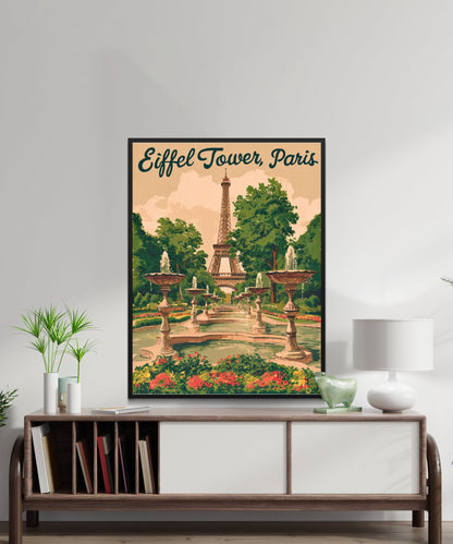 Eiffel Tower Vintage Travel Poster